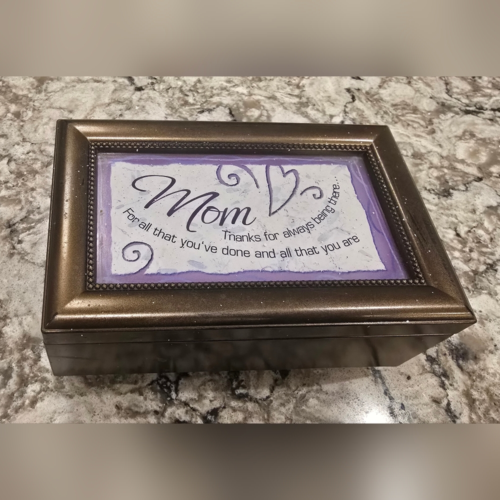 Music Box Fleur-Di-Lis Bronze Keepsake Box